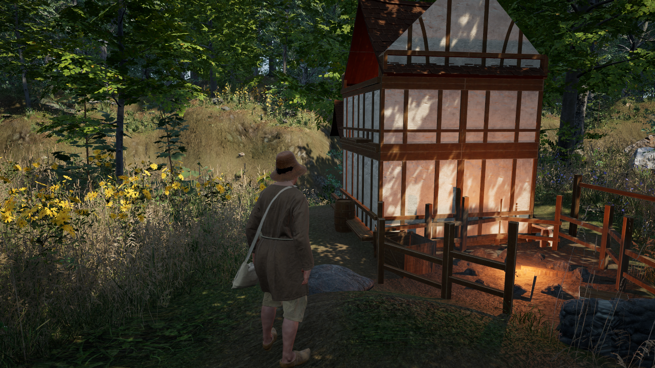 Current Unreal Hearth & Fortune Riverside scene with character and timber house